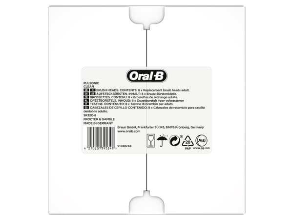 Dantų šepetėlis Braun Oral-B Pulsonic Clean 81748491 - 8 pc(s) - Baltas - 3 mėn. - Germany - Oral-B - Pulsonic Sonic