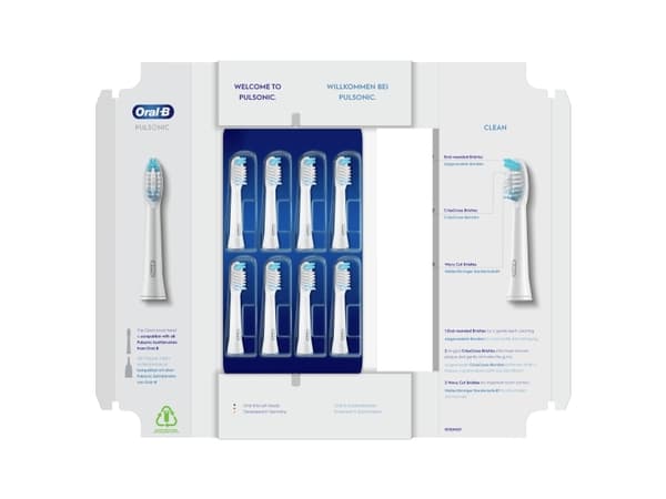 Dantų šepetėlis Braun Oral-B Pulsonic Clean 81748491 - 8 pc(s) - Baltas - 3 mėn. - Germany - Oral-B - Pulsonic Sonic