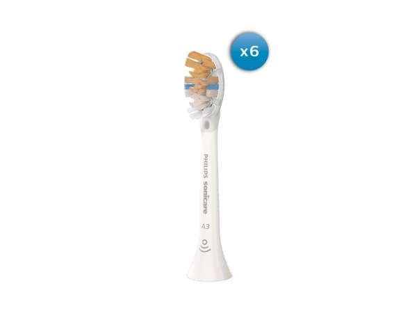 Philips A3 Premium All-in-One HX9096/10 Soniska tandborsthuvuden i standardutförande, 6 styck, Vit, 3 månad (er), Medium, Philips