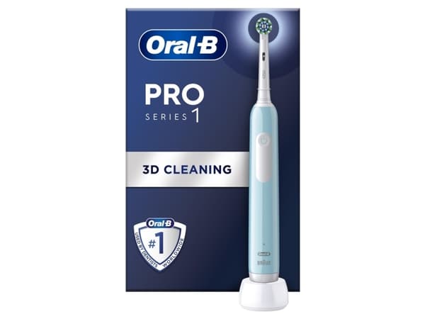 Oral-B PRO Series 1, Voksen, Roterende, pulserende tandbørste, Daglig pleje, Sensitiv, Blegning, 20000 Omdrejninger pr. minut, Blå, 8800 Omdrejninger