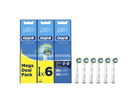 Końcówka Oral-B Oral-B Precision Clean Replaceable Toothbrush Heads | Heads | For adults | Number of brush heads included 6 | White