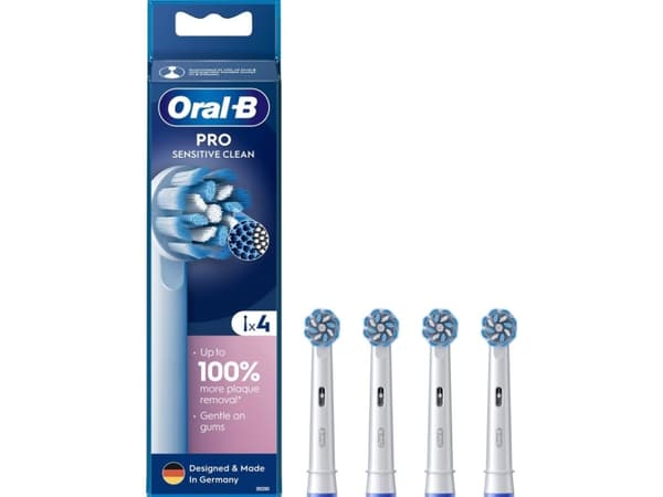 Oral-B | Replaceable toothbrush heads | EB60X-4 Sensitive Clean Pro | Heads | For adults | Number of brush heads included 4 | White