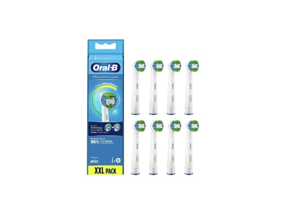 Oral-B Replaceable toothbrush heads | Refill CleanMaximiser Precision Clean | Heads | For adults | Number of brush heads included 8 | White