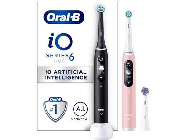 Oral-B Elektrisk Tandbørste Io6 Duo Pack 2 Tandbørster 1 ekstra Børstehoved