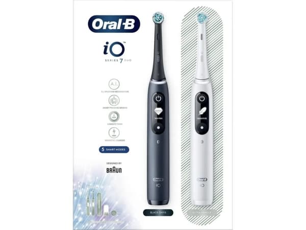 Oral-B iO Series 7 Duo Sort Hvid Elektrisk tandbørste