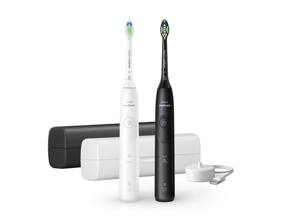 Philips 5500 HX7119/02 Oppladbar sonisk tannbørste, Voksen, Sonik tannbørste, Daglig stell, Whitening, 62000 bevegelser per minutt, Sort, Hvit, 2 min