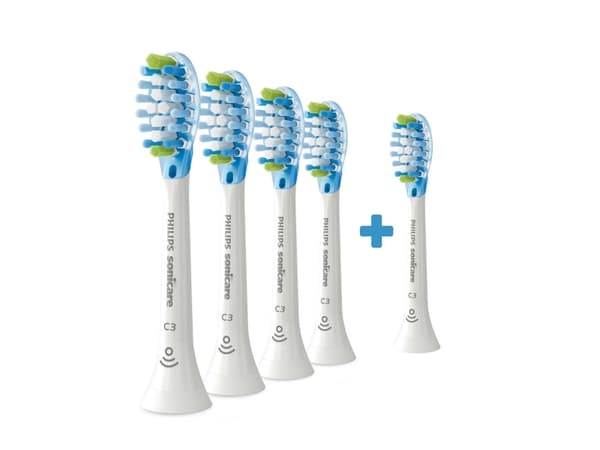 Philips Premium Plaque Defence HX9045/87 4+1 pack brush heads, 5 pc(s), White, 3 month(s), Medium, 62000 movements per minute, Philips