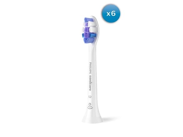 Tannbørste Philips Sonicare S2 Sensitive Tannbørstespiss 6 stk. hvit HX6056/87