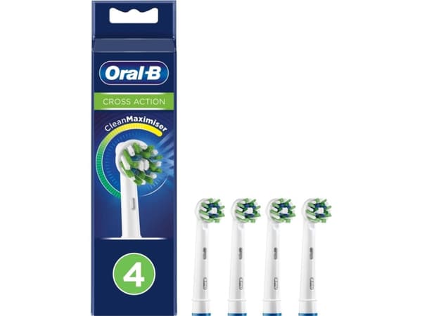 Oral-B CrossAction CleanMaximiser - Extra tandborsthuvud - till tandborste (paket om 4) - för Pro 1000, 1700, 2000, 2500, 2700, 3000, 4500, 5000, 580