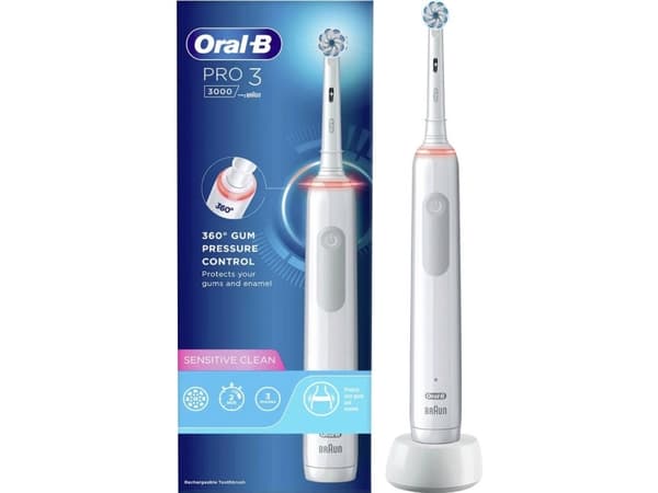Oral-B Professional 3 Clean & Protect 462211 Elektrisk tandbørste Roterende/oscillerende/pulserende Hvid