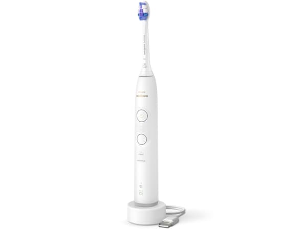 Philips 6100 HX7400/01 Oppladbar sonisk tannbørste, Voksen, Sonik tannbørste, Daglig stell, Sensitiv / Myk, 62000 bevegelser per minutt, Hvit, 2 min,