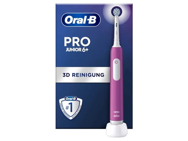 Oral-B Junior 8006540742891, Barn, Roterande tandborste, Daglig vård, Känslig, Tandblekning, Lila, 2 min, Mjuk