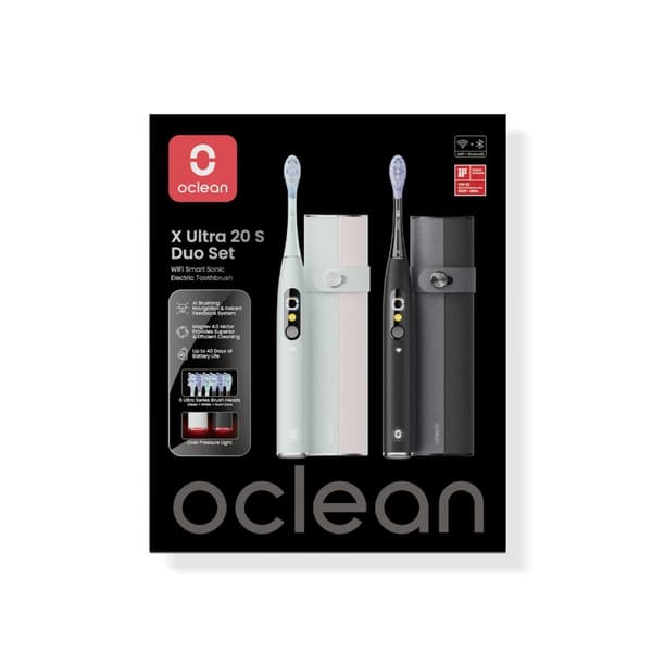 Oclean Elektrisk Tandbørste X Ultra 20 S Duo Set Grøn+Sort