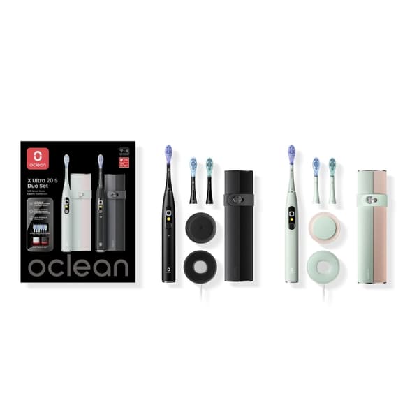 Oclean Elektrisk Tandbørste X Ultra 20 S Duo Set Grøn+Sort