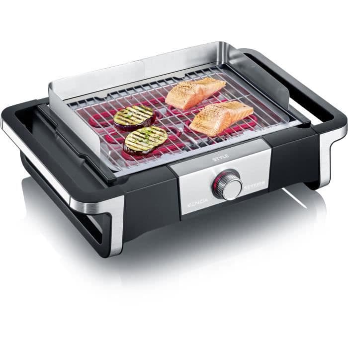 SEVERIN PG8112 STYLE grill - 2.500 W - fra 0 ° C til 320 ° C på 10 minutter - røg og lugtreducerende vandpande - sort / rustfrit stål