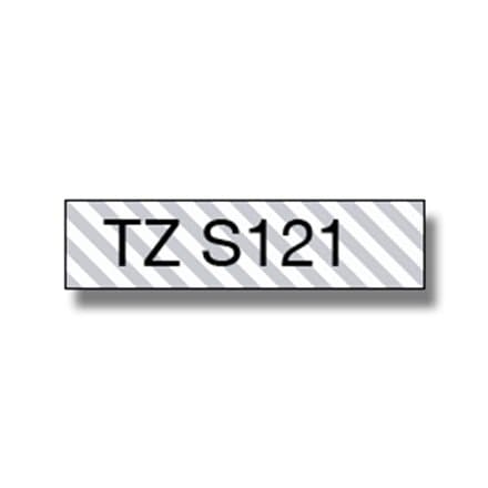 BROTHER TZES121 9mm BLACK ON CLEAR ADHESIVE TAPE