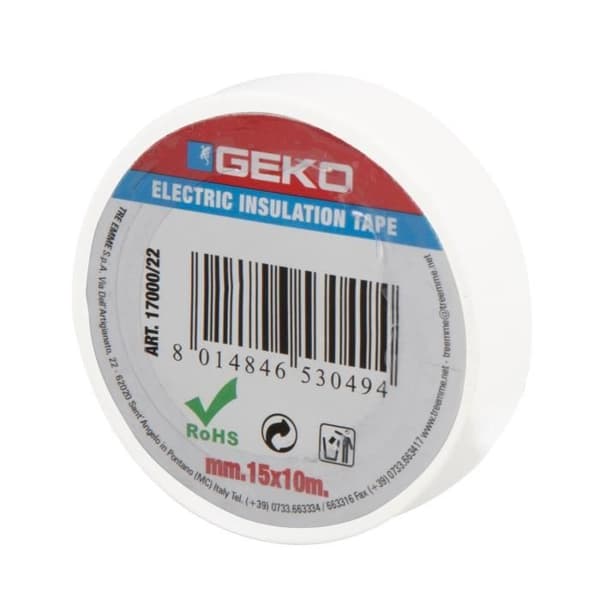 Isolerande tejp - GEKO - 15 mm x 10 m - Svart - PVC - Paket med 10
