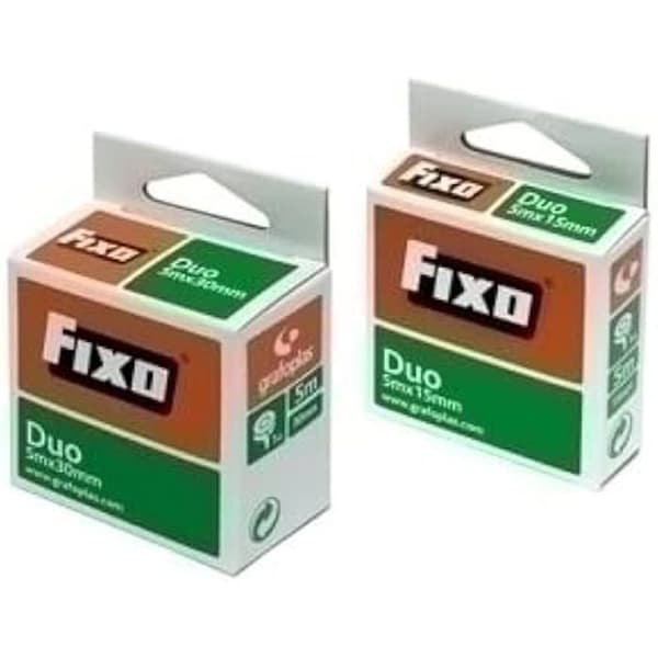Dubbelhäftande tejp - Fixo - 15 mm x 5 m - Flerfärgad - 10 enheter