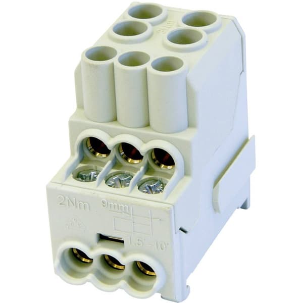 HoraeTec 080010-0-4 Sub-fördelarblock Grå 1-polig