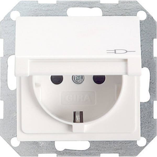 GIRA Insats Vägguttag System 55, Standard 55, E2, Event, Event Clear, Event opak, Esprit, ClassiX Renvit, Matt 045427 1 Vit