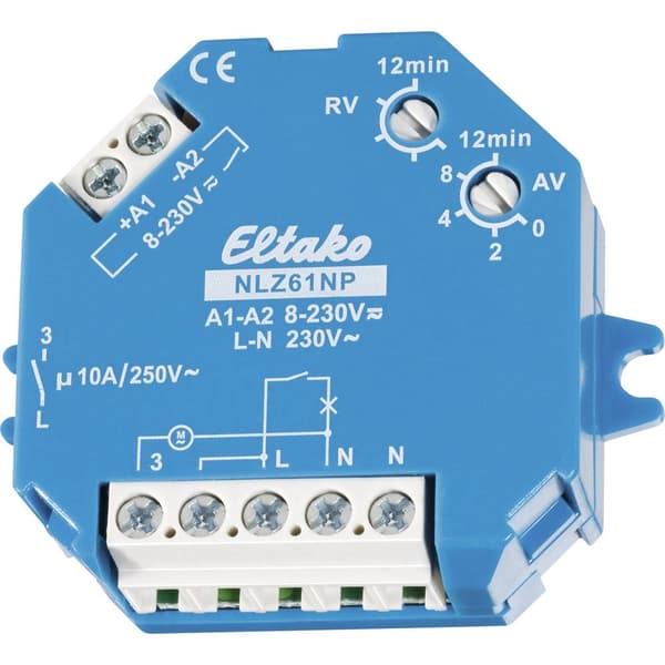 Eltako 61100704 NLZ61NP-UC Driftkopplare 230 V/AC 1 st Tidsdomän: 0.1 - 14400 s 1 NO
