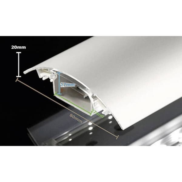 Alunovo AL90-070 Kabelkanal (L x B x H) 700 x 80 x 20 mm 1 st Silver (matt, eloxerad)
