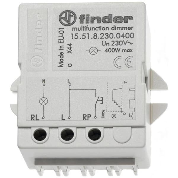 Strömstötsrelä Ytmontering/dold montering Finder 15.51.8.230.0400 1 NO 230 V/AC 400 W 1 st