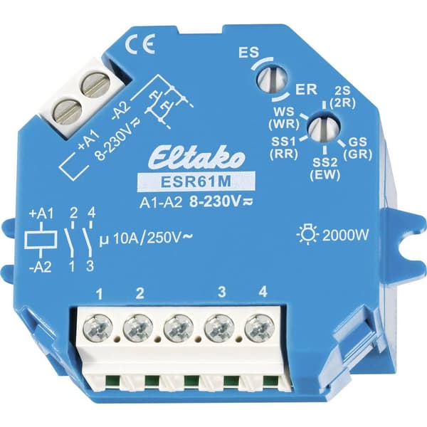 Eltako 61200301 ESR61M Strömstötsrelä 230 V/DC, 230 V/AC 1 st Tidsdomän: 0.1 - 14400 s 1 NO, 1 NO