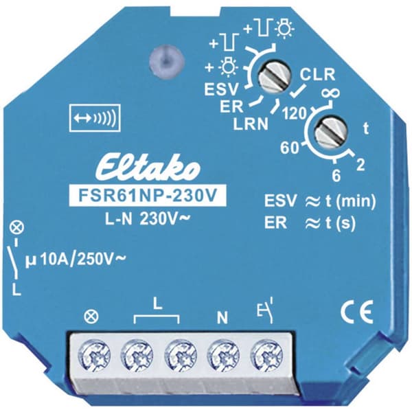 Eltako FSR61NP-230V Trådlös Strömbrytare Överspänningsrelä 1 kanal Infälld Bryteffekt (max.) 2000 W Trådlös - Sändare r