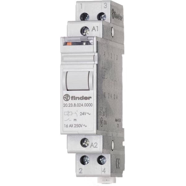 Strömstötsrelä DIN-skena Finder 20.23.8.012.4000 1 NO, 1 NC 12 V/AC 16 A 4000 VA 1 st