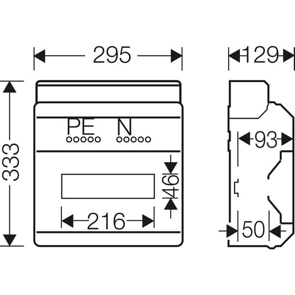 Hensel 6100000 KV 9112 Normkapsling Utanpåliggande Moduler totalt = 12 Antal serier = 1 Innehåll 1 st