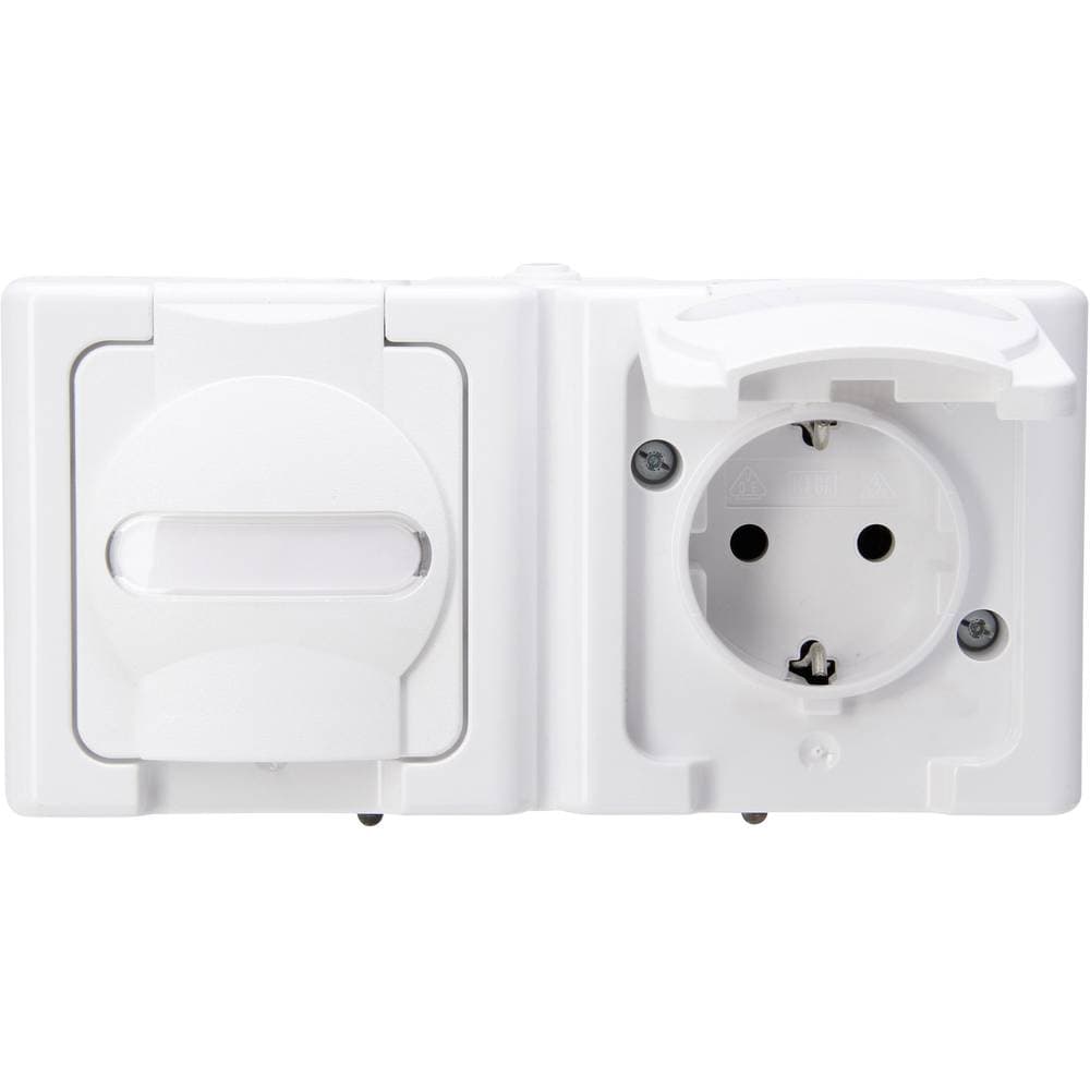 Kopp 2x Komplett Vägguttag lock BlueElectric Arktisvit 131202003