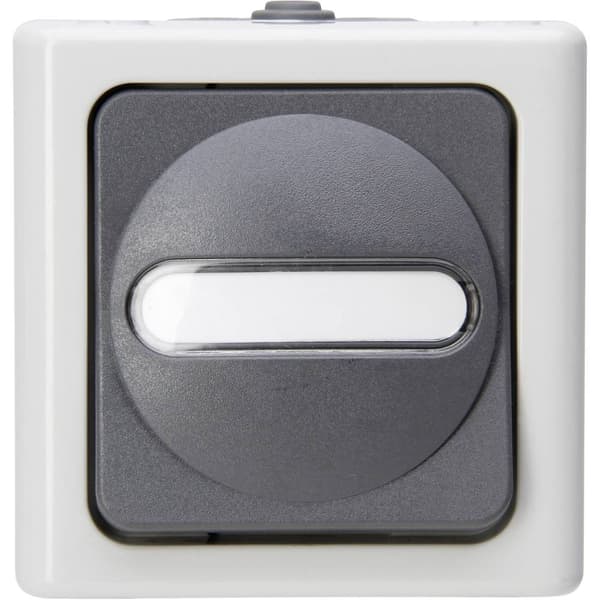 Kopp 560856002 1 st Utomhus strömställare Komplett Tryckknapp BlueElectric Grå 1 st