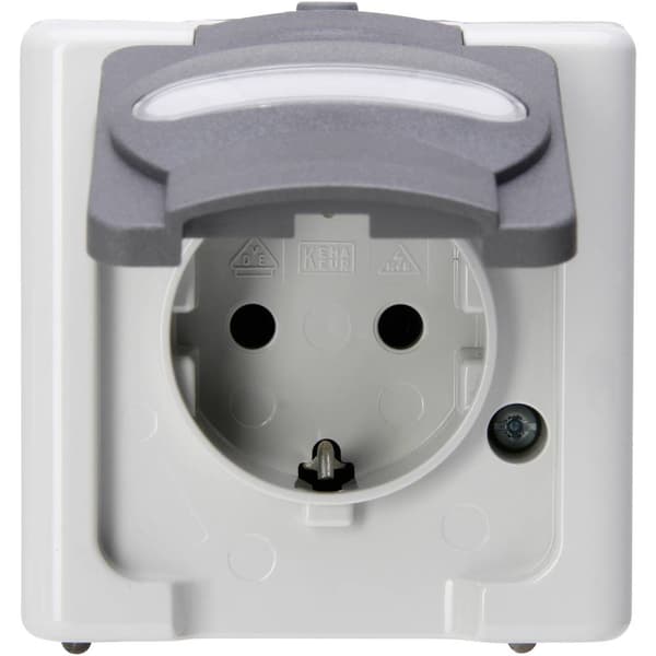 Kopp 103356006 1 st Utomhus strömställare Komplett Vägguttag lock BlueElectric Grå 1 st Grå