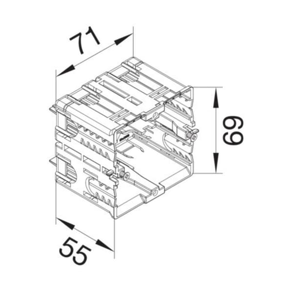 Hager GLS5500 Kabelkanal Apparatdosa (L x B) 71 mm x 65 mm Svart 1 st