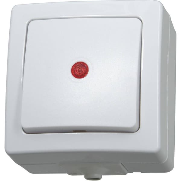 Kopp 566302004 Utomhus strömställare Komplett Tryckknapp Arktisvit 1 st