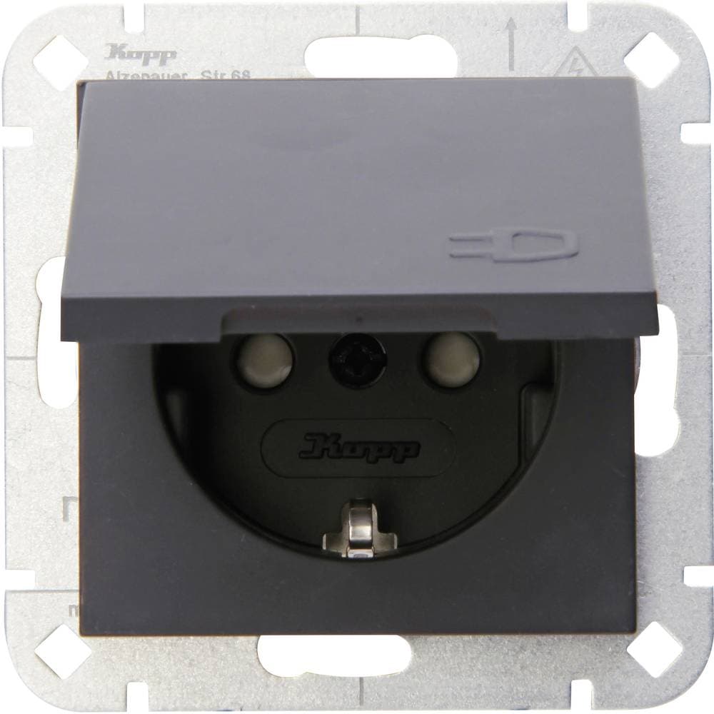 Kopp 1x Insats Vägguttag lock HK 07 Antracit 940115001