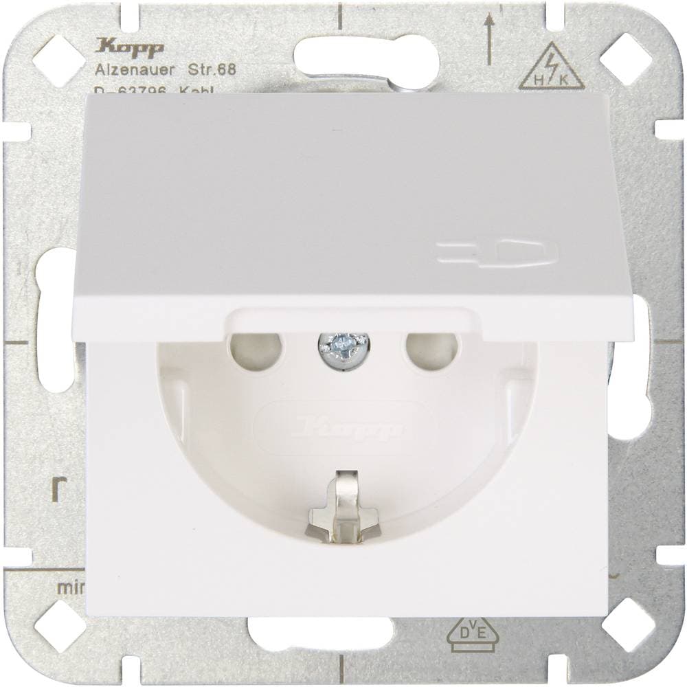 Kopp 1x Insats Vägguttag lock HK 07 Renvit 940129002