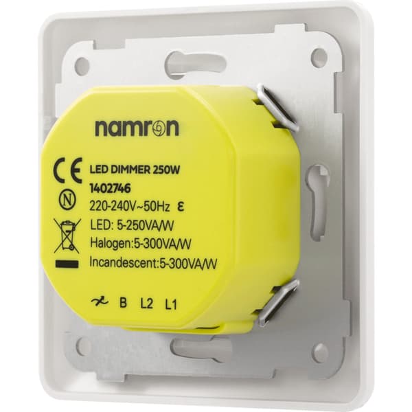Namron LED Dimmer 250W 1-pol hvit