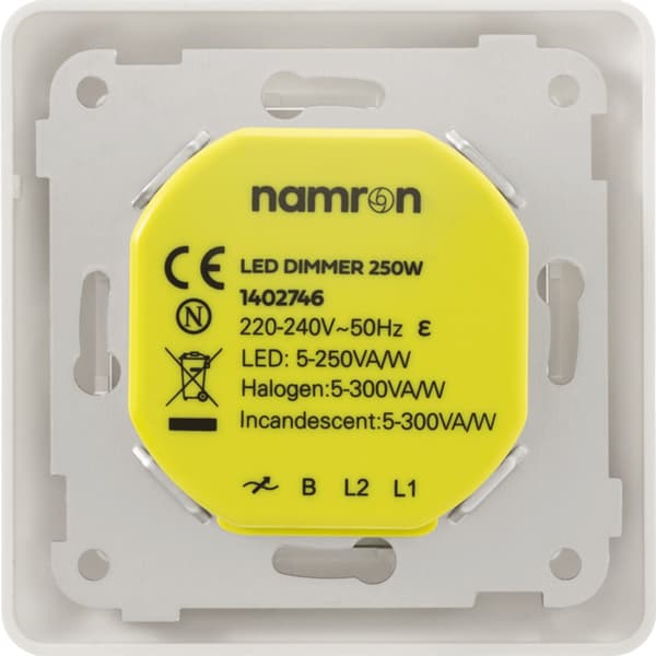 Namron LED Dimmer 250W 1-pol hvit