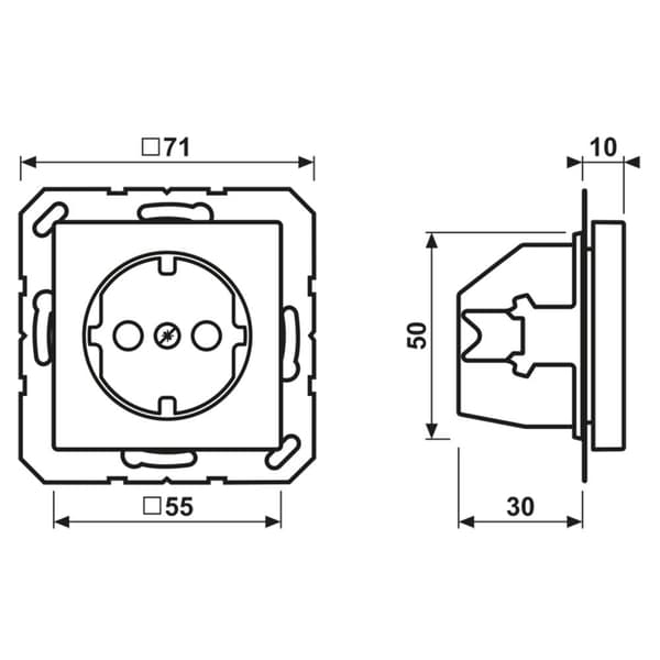 Jung 1x Insats Kontaktskydd Aluminium A1520AL 1 st