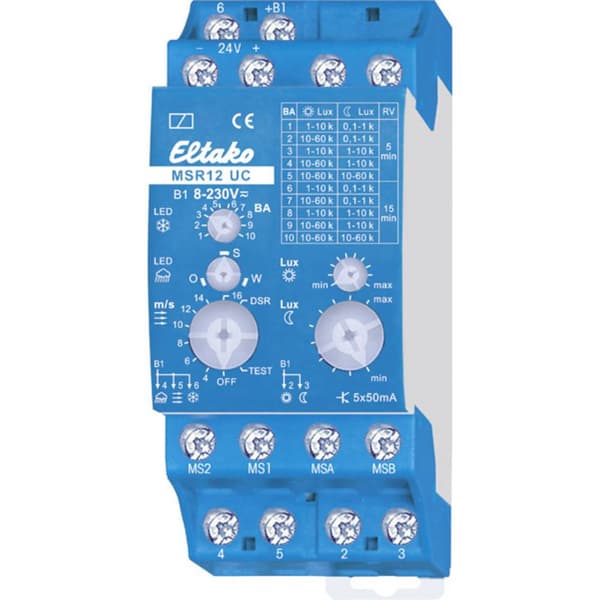 Eltako 22500501 MSR12-UC Multifunktions-sensorrelä 24 V 1 st Tidsdomän: 0.1 - 14400 s 2 NO
