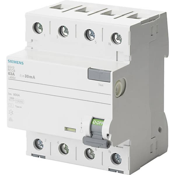Siemens 5SV33466 Jordfelsbrytare A 4-polig 63 A 0.03 A 400 V