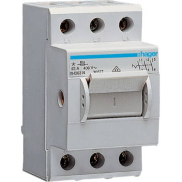 Huvudbrytare Grå 3-polig 63 A 230 V/AC, 400 V/AC Hager SH363N