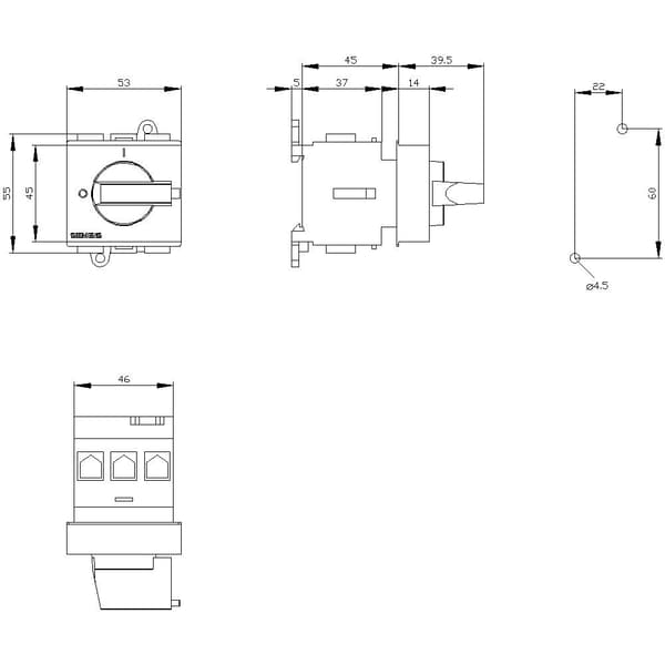 Lastseparationsbrytare Svart 3-polig 16 mm² 32 A 690 V/AC Siemens 3LD22300TK11