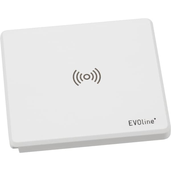 EVOline Square80 hvit 1x stikk 1x 1000mA USB Qi Cat.6
