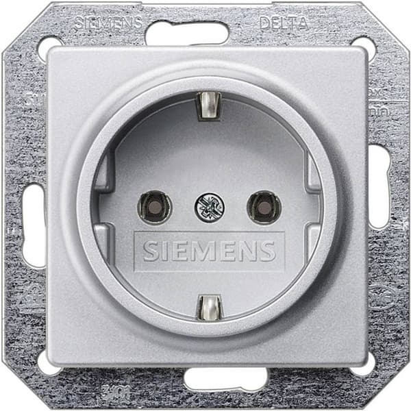 Siemens Inomhus strömställare Insats Vägguttag Delta Aluminium (metallic) 5UB1931 1 st