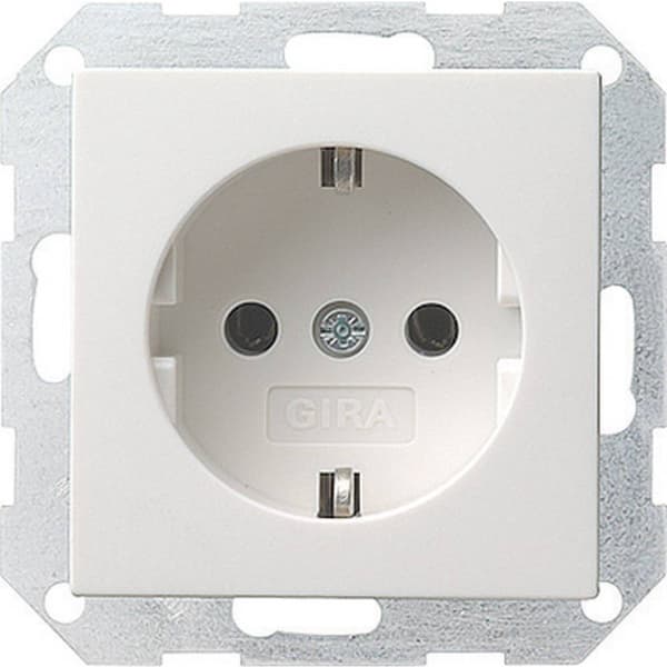 GIRA Insats Vägguttag System 55, Standard 55, E2, Event, Event Clear, Event opak, Esprit, ClassiX Renvit, Matt 018827 1 Vit