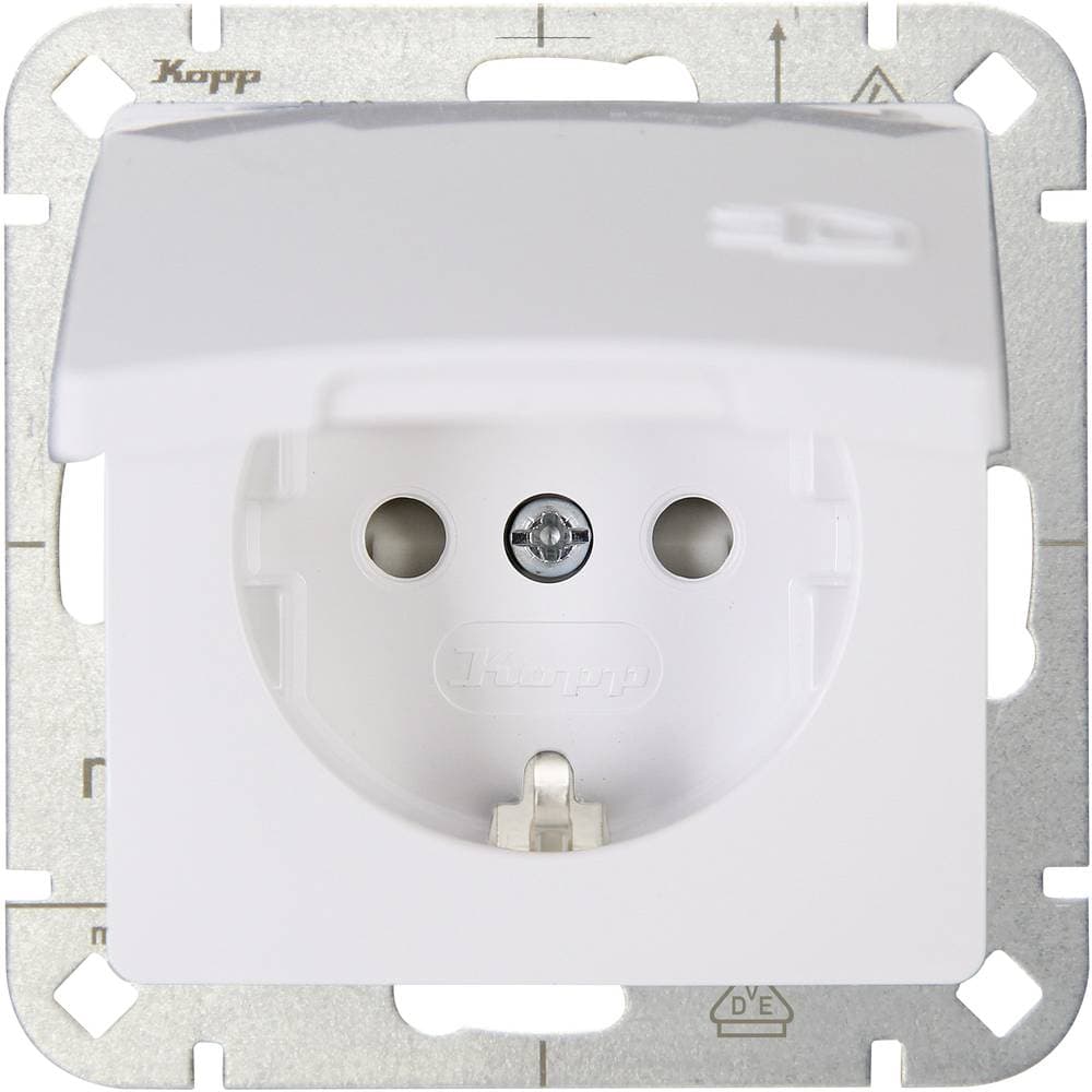 Kopp 1x Insats Vägguttag lock HK05 Arktisvit 920802008