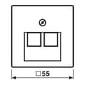 Miniatyrbild 2 av 2: Jung Vippa/centrumplatta Modularuttag A 500, AS 500 Alpinvit A569-2BFPLUAWW 1 st